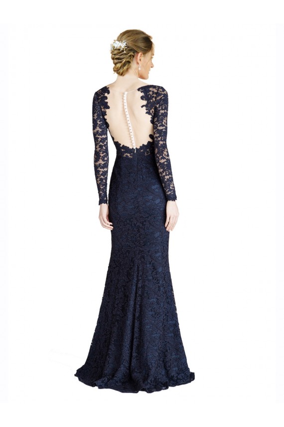 Mermaid Sweetheart Lace Long Dark Navy Prom Dress Canada