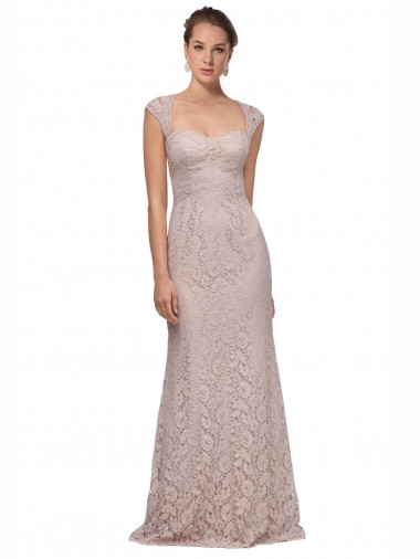 Mermaid Sweetheart Lace Long  Cap Sleeves Prom Dress Canada
