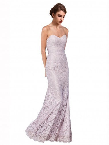 Mermaid Sweetheart Lace Long  Sleeveless Prom Dress Canada