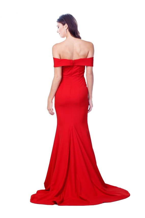 Mermaid Sweetheart Stretch Crepe Long Red Prom Dresses Canada