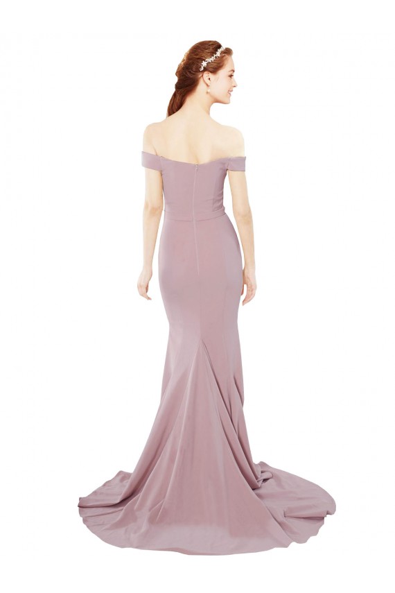 Mermaid Sweetheart Stretch Crepe Sweep Train Dusty Pink Prom Dress Canada