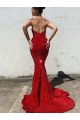 Mermaid Sweetheart Velvet Sequins Court Train Burgundy Velvet Sequin Prom Dress Canada