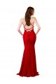 Mermaid V-Neck Lace Long Red Prom Dress Canada