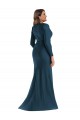 Mermaid V-Neck Silk like Satin Long Atlantic Blue Plus Size Formal Prom Dress Canada