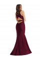 Mermaid V-Neck Silk like Satin Long Burgundy Plus Size Formal Prom Dress Canada