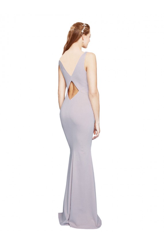 Mermaid V-Neck Stretch Crepe Long Arctic Lilac Prom Dress Canada