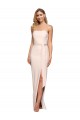 Sheath Strapless Stretch Crepe Long Nude Prom Dress Canada