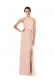 Trumpet Halter Neck Stretch Crepe Long Nude Prom Dress Canada