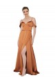 A-Line Sweetheart Silk like Satin Long Orange Prom Dress Canada