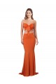 Mermaid Strapless Spandex Long Orange Prom Dress Canada