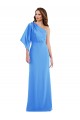 Trumpet One Shoulder Stretch Crepe Long Peacock Blue Prom Dress Canada