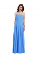 Trumpet Strapless Stretch Crepe Long Peacock Blue Prom Dress Canada