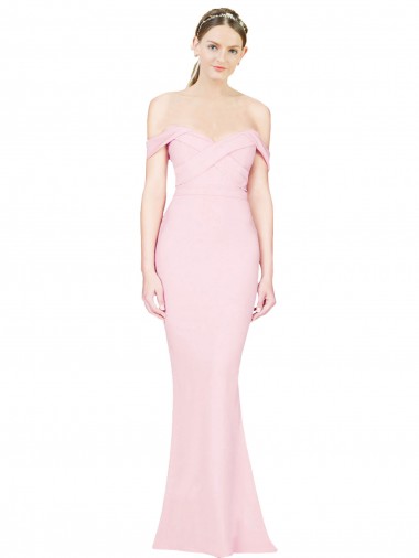A-Line Strapless Stretch Crepe Long Pink Prom Dress Canada