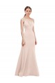 A-Line V-Neck Stretch Crepe Long Pink Prom Dress Canada