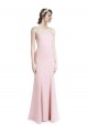 Mermaid, Sheath Square Neck Stretch Crepe Long Pink Prom Dress Canada