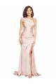 Sheath One Shoulder Silk like Satin Long Pink Black Tie Prom Dress Canada