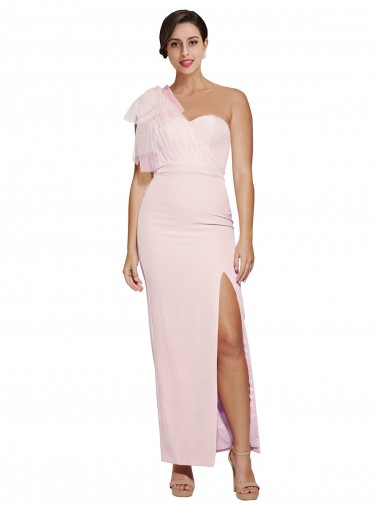 Sheath Sweetheart Stretch Crepe Long Pink Prom Dress Canada
