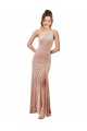 Sheath One Shoulder Stretch Velvet Long Pink Black Tie Prom Dress Canada