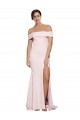 Sheath Square Neck Stretch Crepe Sweep Train Pink Prom Dress Canada