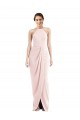 Trumpet Halter Neck Stretch Crepe Long Pink Prom Dress Canada