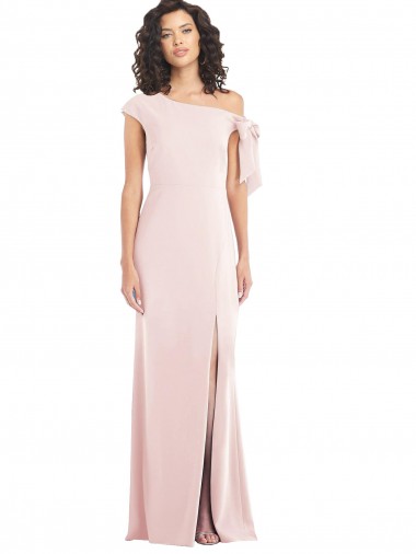 Trumpet Off the Shoulder Stretch Crepe Long Pink Prom Dresses Canada