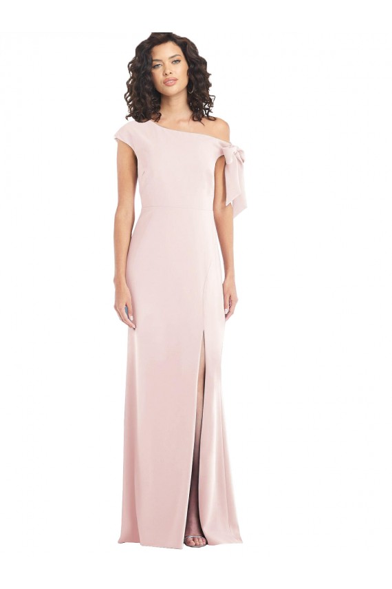 Trumpet Off the Shoulder Stretch Crepe Long Pink Prom Dresses Canada