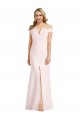 Trumpet Off the Shoulder Stretch Crepe Long Pink Prom Dress Canada