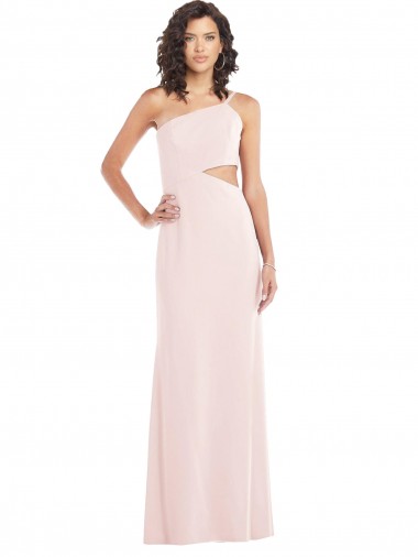 Trumpet One Shoulder Stretch Crepe Long Pink Prom Dress Canada