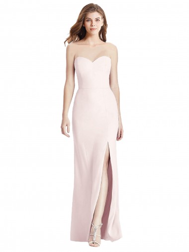 Trumpet Strapless Stretch Crepe Long Pink Prom Dress Canada