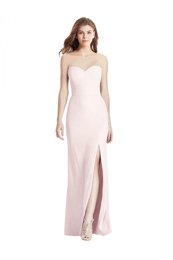 Trumpet Strapless Stretch Crepe Long Pink Prom Dress Canada