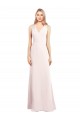 Trumpet V-Neck Stretch Crepe Long Pink Sleeveless Prom Dress Canada