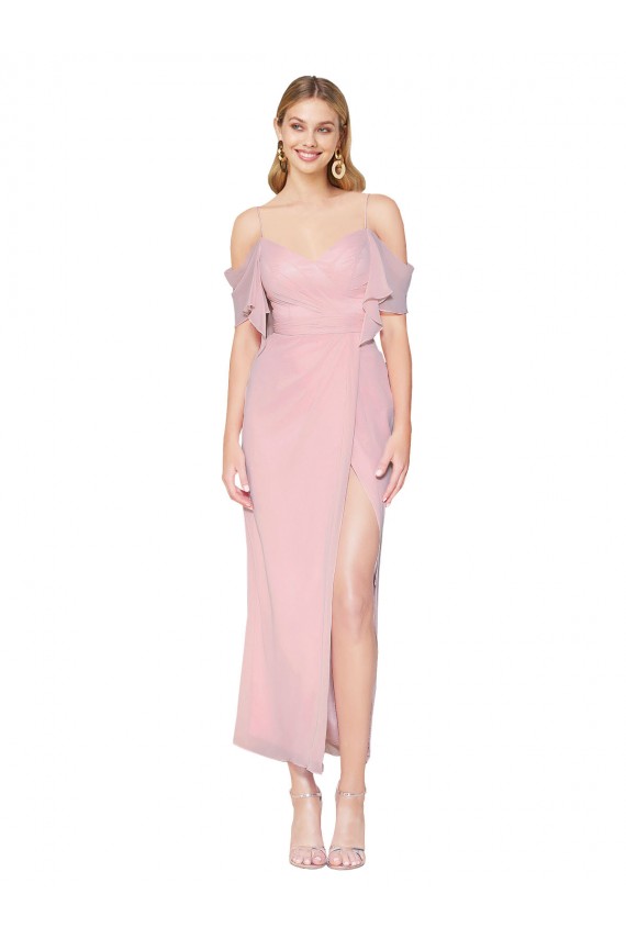 Mermaid High Neck Soft Chiffon Knee Length Primrose Prom Dress Canada