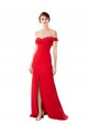 A-Line Off the Shoulder Stretch Crepe Long Red Prom Dress Canada