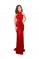 Mermaid High Neck Sequin Long Red Prom Dress Canada