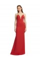 Mermaid V-Neck Stretch Crepe Long Red Prom Dress Canada