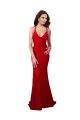 Mermaid V-Neck Lace Long Red Prom Dress Canada