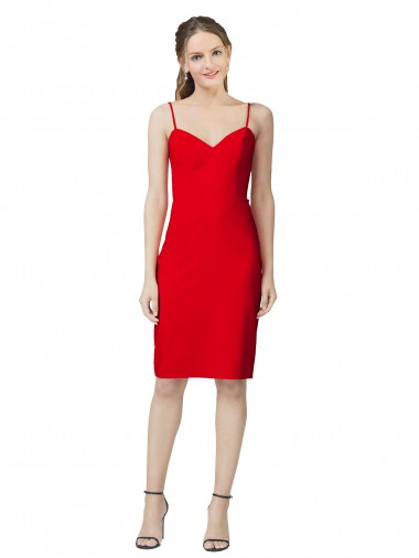 Sheath Sweetheart Stretch Crepe Cocktail Length Red Prom Dress Canada
