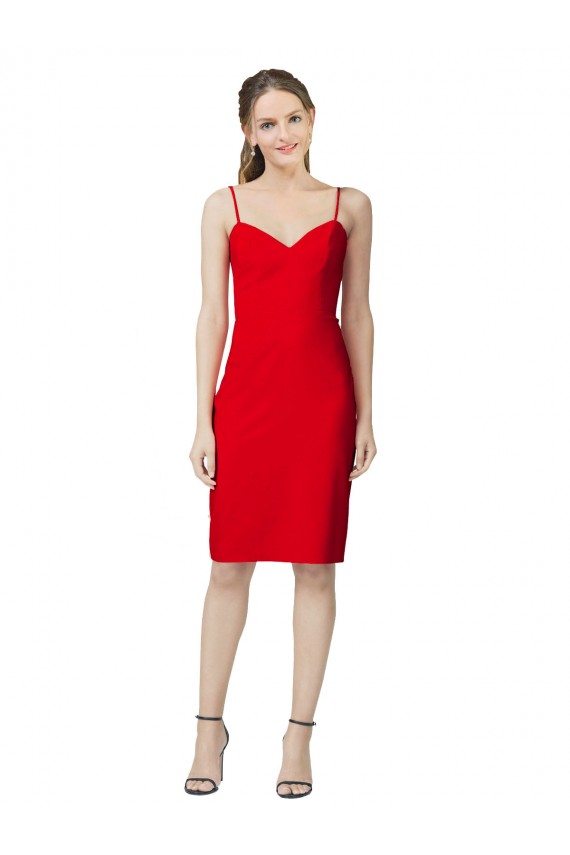 Sheath Sweetheart Stretch Crepe Cocktail Length Red Prom Dress Canada