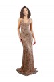 Mermaid High Neck Stretch Crepe & Sequin Tulle Long Rose Gold Prom Dress Canada