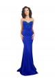 Mermaid High Neck Stretch Crepe Long Royal Blue Prom Dress Canada
