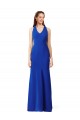 Mermaid V-Neck Stretch Crepe Long Royal Blue Prom Dress Canada