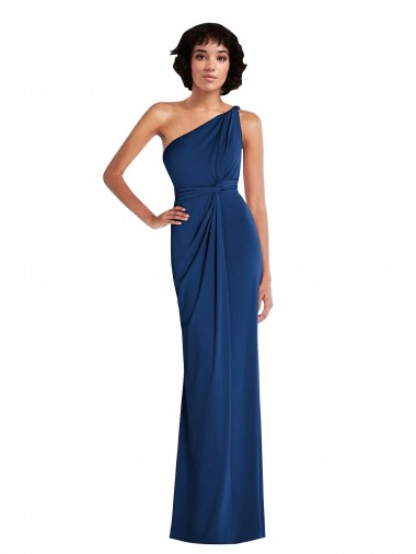 Sheath One Shoulder Spandex Long Royal Blue Prom Dress Canada