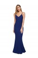 Sheath V-Neck Stretch Crepe Long Royal Blue Prom Dress Canada