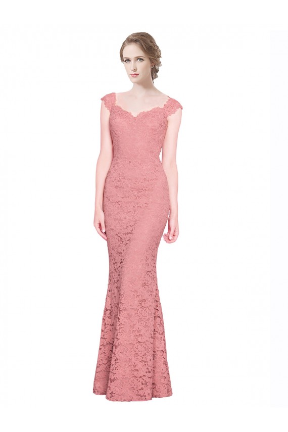 Mermaid Sweetheart Lace Long Salmon Prom Dress Canada