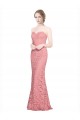 Mermaid Sweetheart Lace Long Salmon Sleeveless Prom Dress Canada