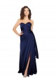 A-Line Sweetheart Silk like Satin Long Sapphire Prom Dress Canada