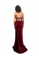Sheath Cowl Neck Silk like Satin Long Burgundy Prom Dress Canada