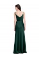 Sheath Cowl Neck Stretch Satin Long Hunter Black Tie Prom Dress Canada