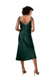 Sheath Cowl Neck Stretch Satin Midi Length Hunter Black Tie Prom Dress Canada