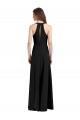 Sheath High Neck Stretch Crepe Long Black Prom Dress Canada